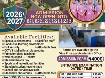 Admission Poster for 2026/2027 Academic Session